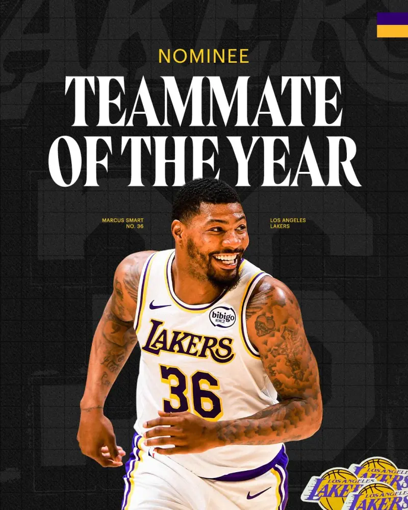 开云体育登录入口-湖人官方：恭喜斯马特入选最佳队友奖的候选名单！